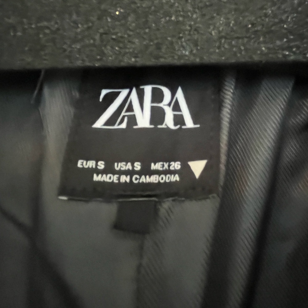Zara Fuzzy Textured Gray Oversized Blazer Jacket - Picture 4 of 5